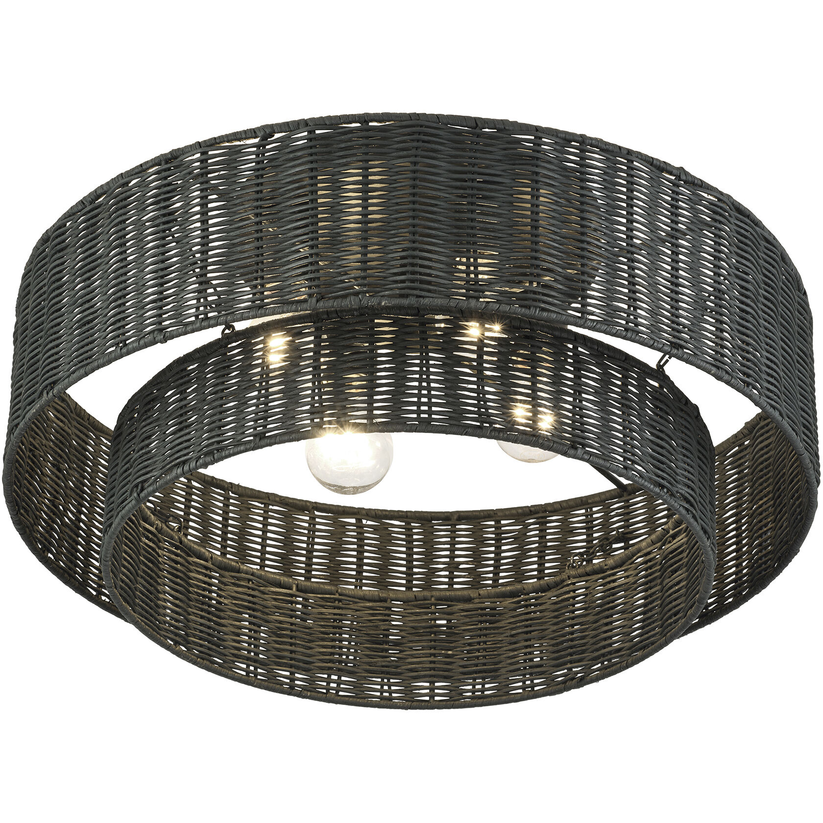 Weavington 4 Light 21 inch Black Semi Flush Mount Ceiling Light, Extra Large