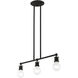 Lansdale 3 Light 24 inch Black with Brushed Nickel Accents Linear Chandelier Ceiling Light