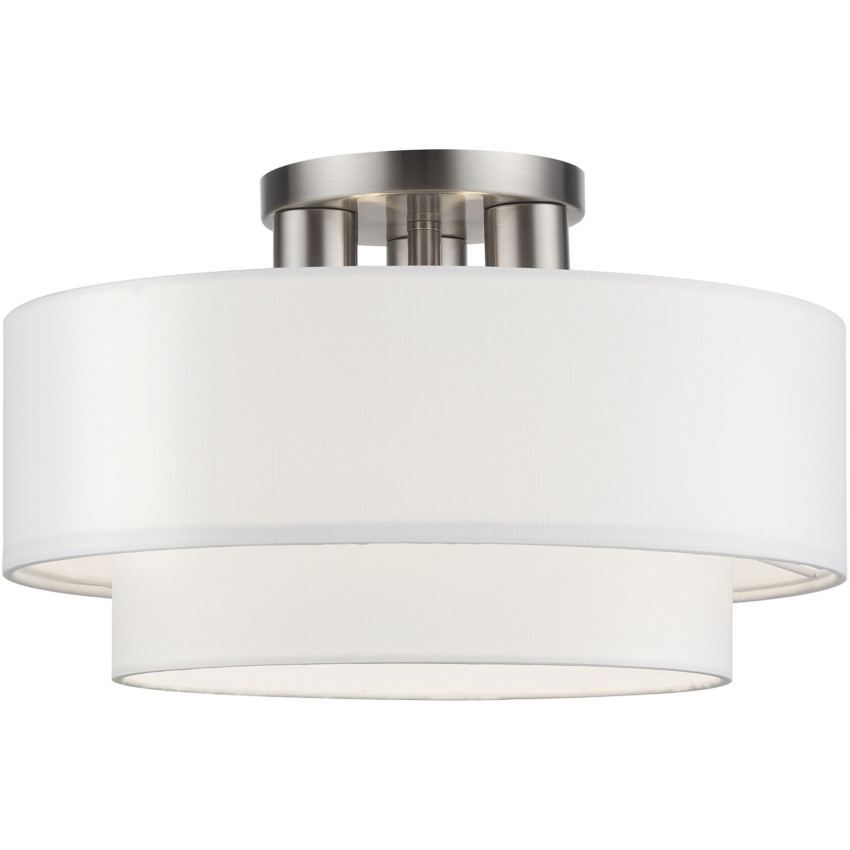 Manorwood 3 Light 15 inch Brushed Nickel Semi-Flush Ceiling Light