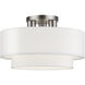 Manorwood 3 Light 15 inch Brushed Nickel Semi-Flush Ceiling Light