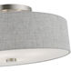Dakota 4 Light 18 inch Brushed Nickel with Shiny White Accents Semi-Flush Ceiling Light