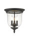 Legacy 3 Light 12 inch Black Flush Mount Ceiling Light