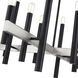 Helsinki 12 Light 44 inch Black with Brushed Nickel Accents Chandelier Ceiling Light