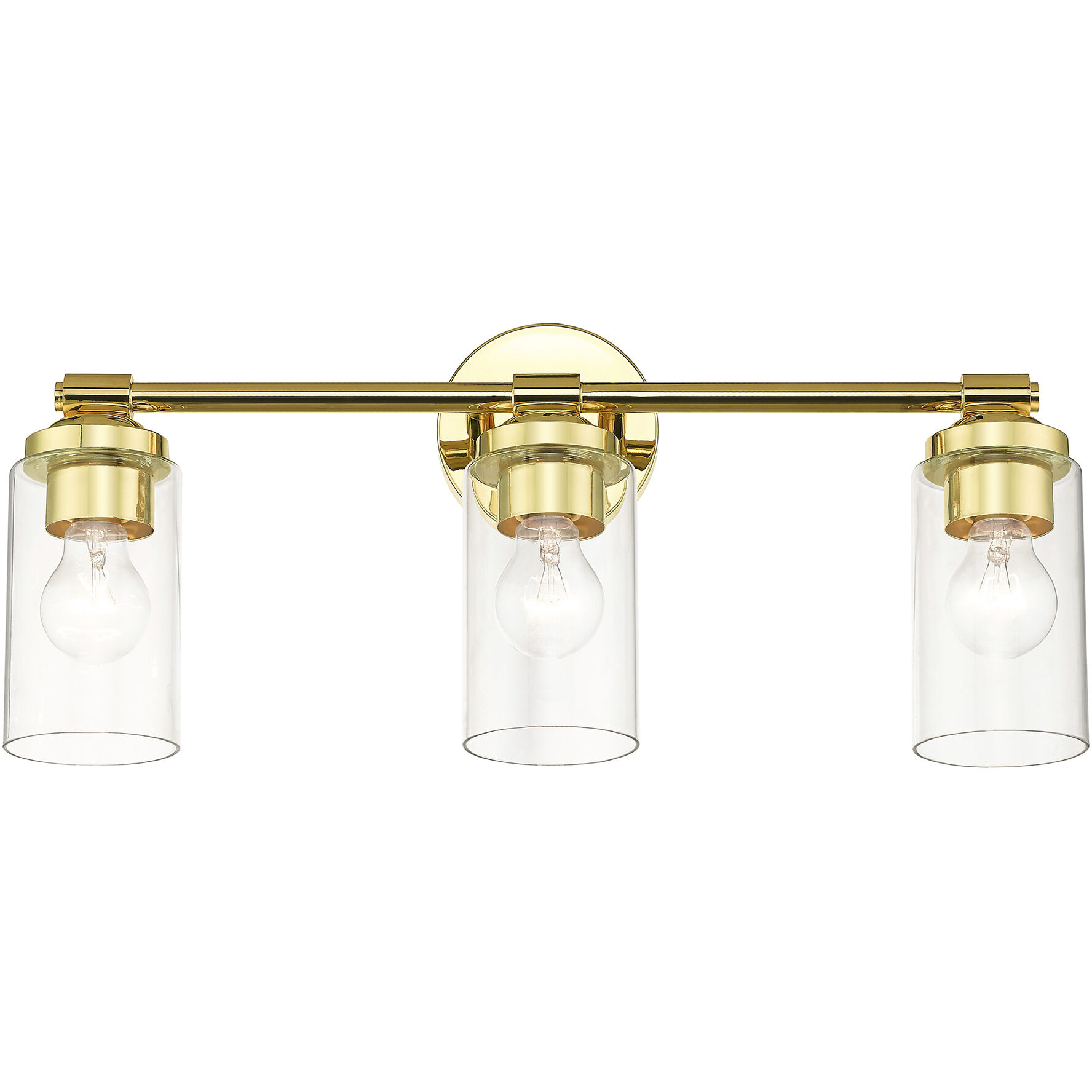 Whittier 3 Light 22 inch Polished Brass Vanity Sconce Wall Light
