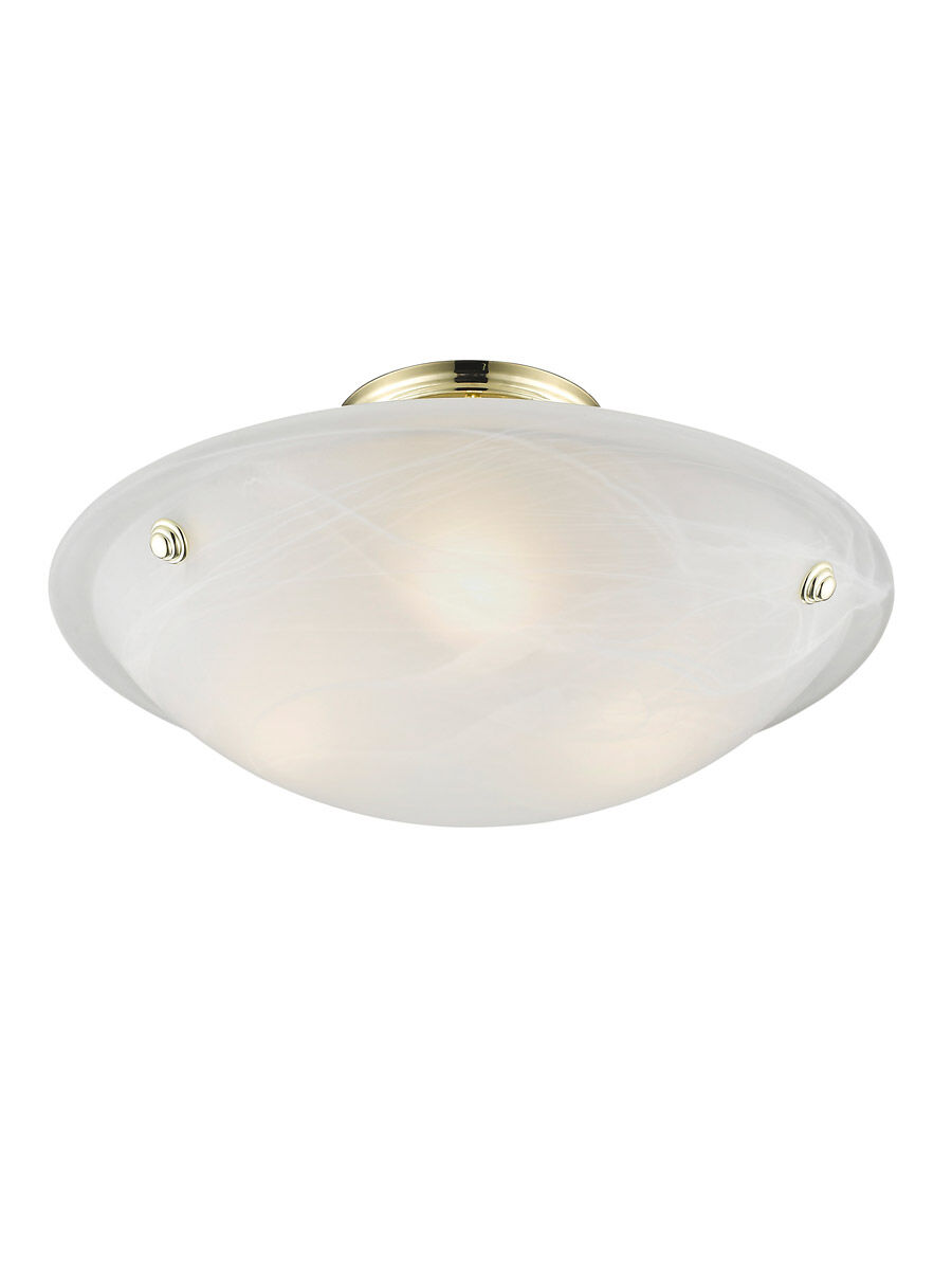Oasis 3 Light 16 inch Polished Brass Semi-Flush Mount Ceiling Light