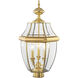 Monterey 3 Light 23.5 inch Polished Brass Outdoor Post Top Lantern