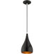 Allison 1 Light 6.25 inch Shiny Black Mini Pendant Ceiling Light