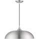 Amador 1 Light 18 inch Brushed Aluminum with Polished Chrome Accents Pendant Ceiling Light