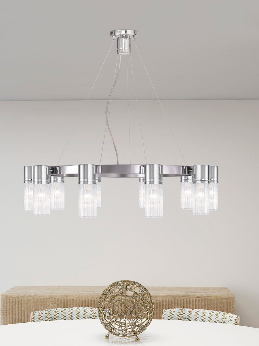 Midtown 10 Light 30 inch Polished Chrome Chandelier Ceiling Light