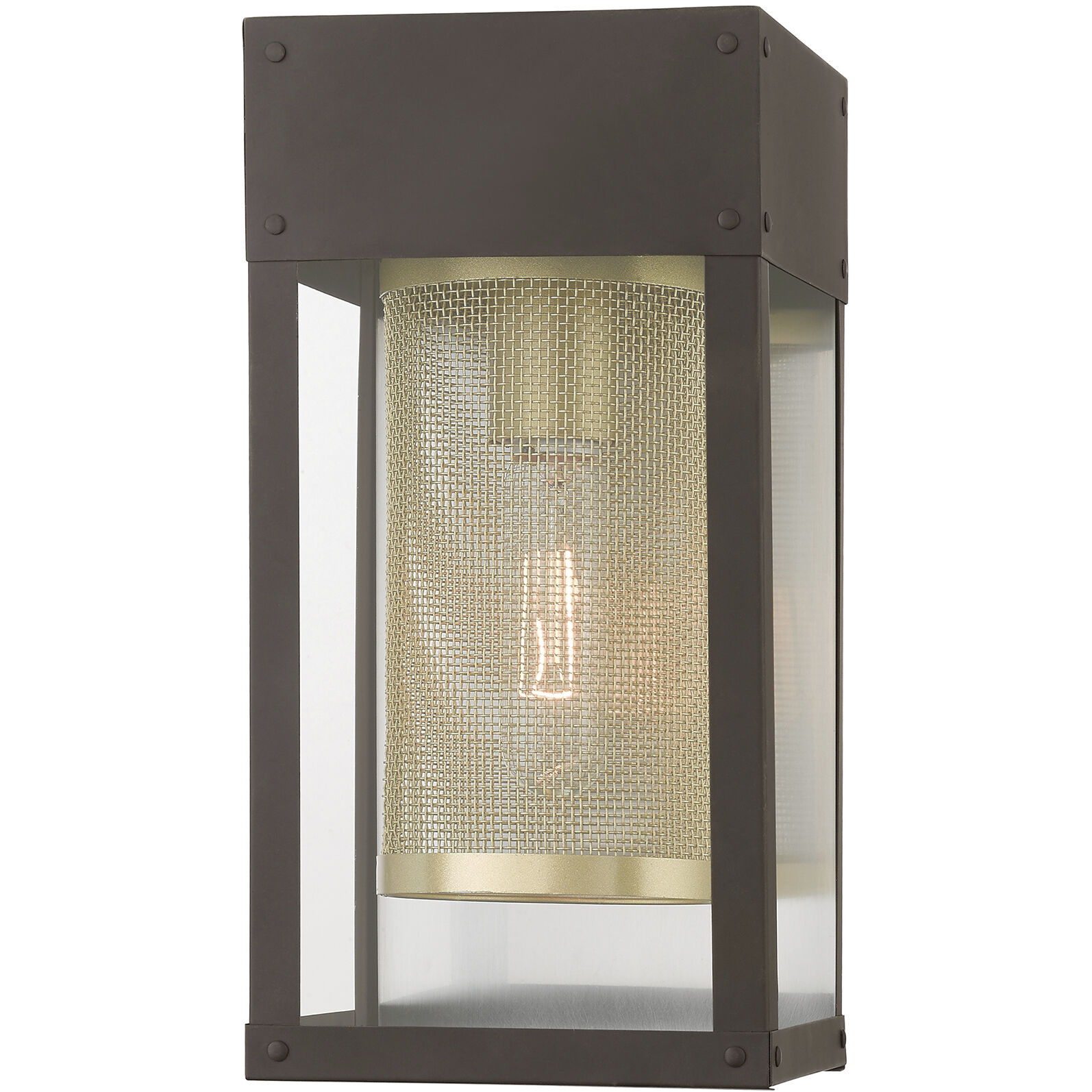 Franklin 1 Light 12 inch Bronze with Soft Gold Candle Outdoor Wall Lantern