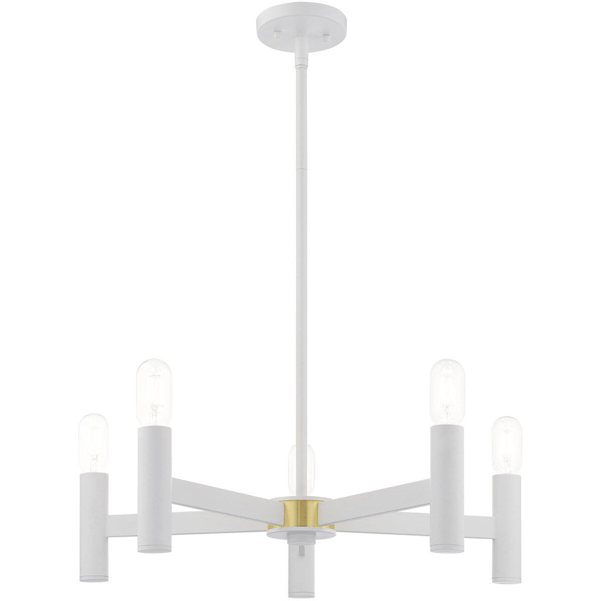 Copenhagen 5 Light 25 inch White Chandelier Ceiling Light