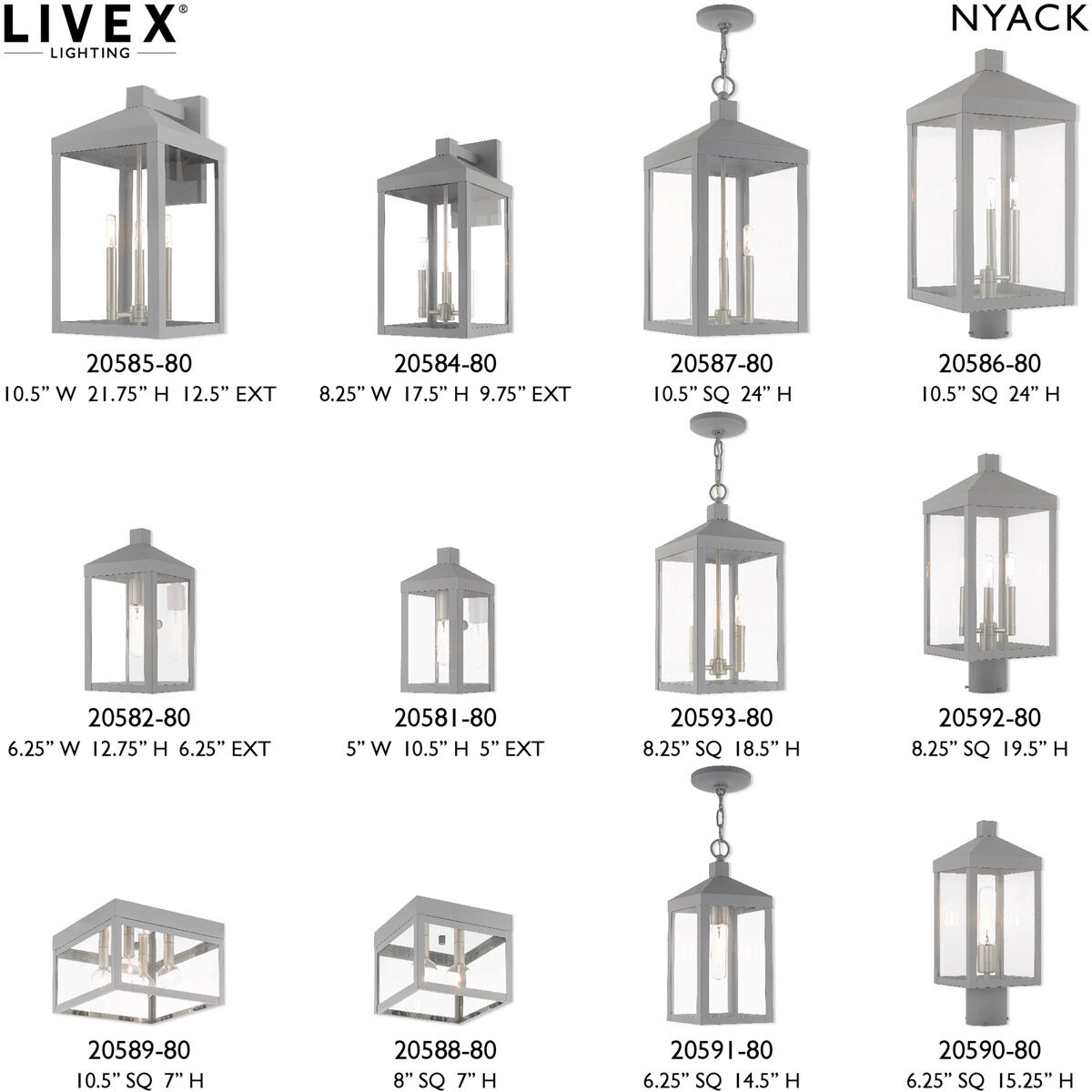 Nyack 1 Light 6.25 inch Nordic Gray Outdoor Pendant Lantern