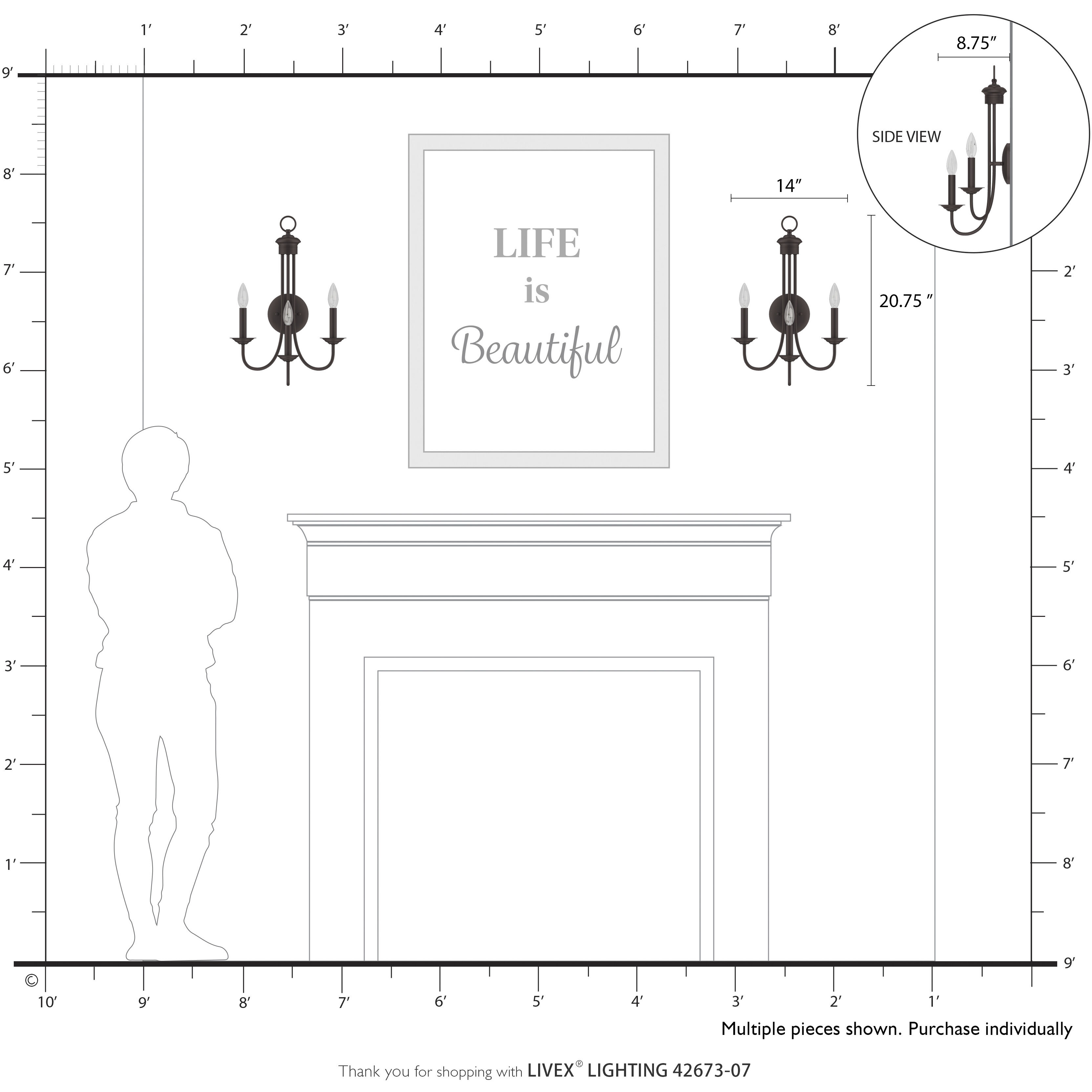 Estate 3 Light 14 inch Bronze Wall Sconce Wall Light