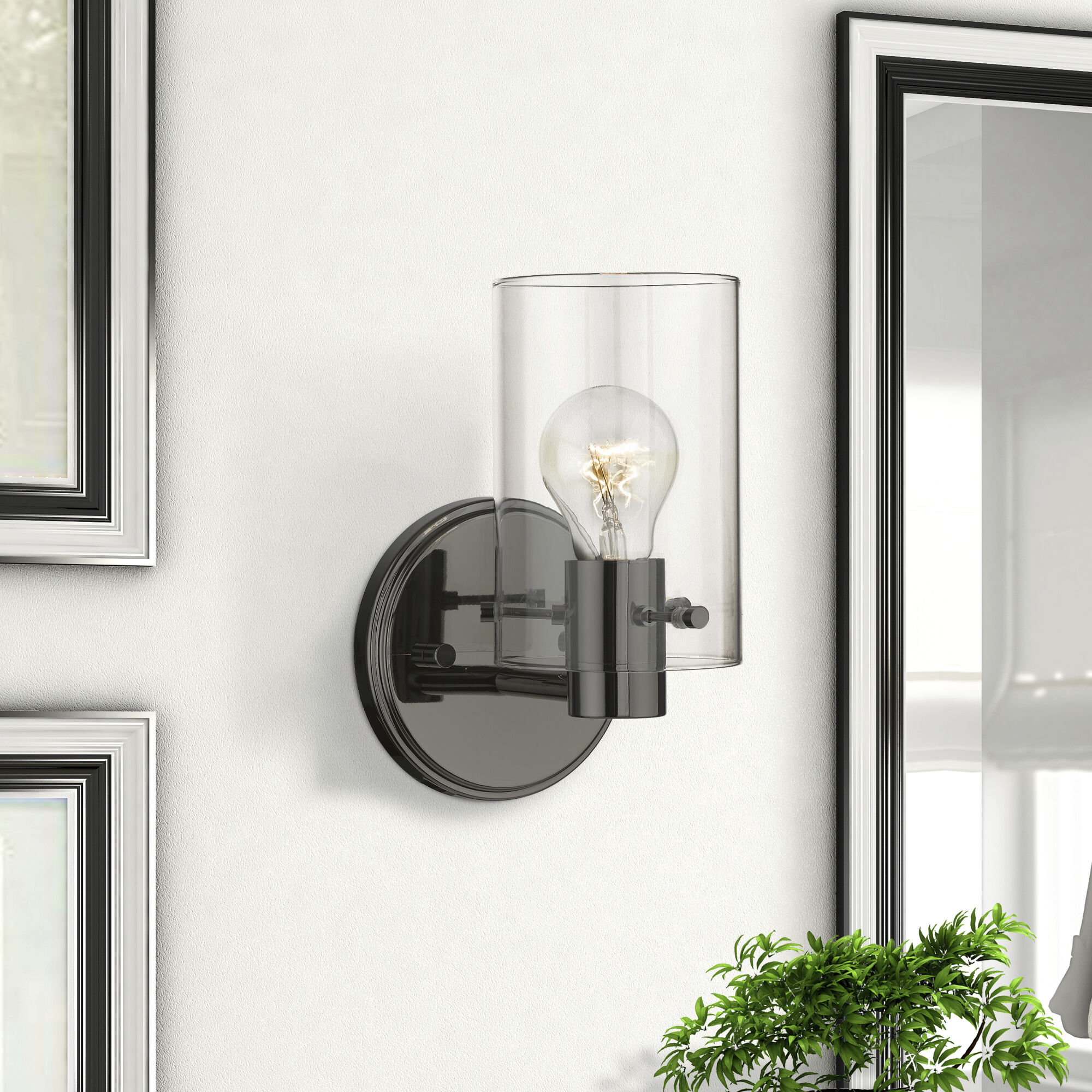 Munich 1 Light 5 inch Black Chrome Single Sconce Wall Light, Single