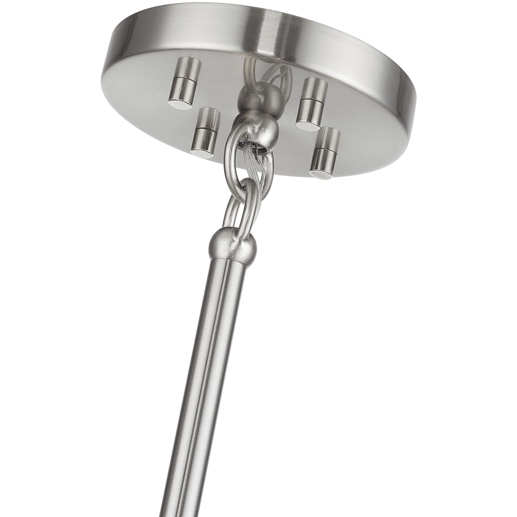 Denmark 8 Light 36 inch Brushed Nickel with Black Accents Chandelier Ceiling Light