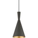 Waldorf 1 Light 7.25 inch Bronze with Antique Brass Finish Accents Pendant Ceiling Light in Bronze with Antique Brass Accent