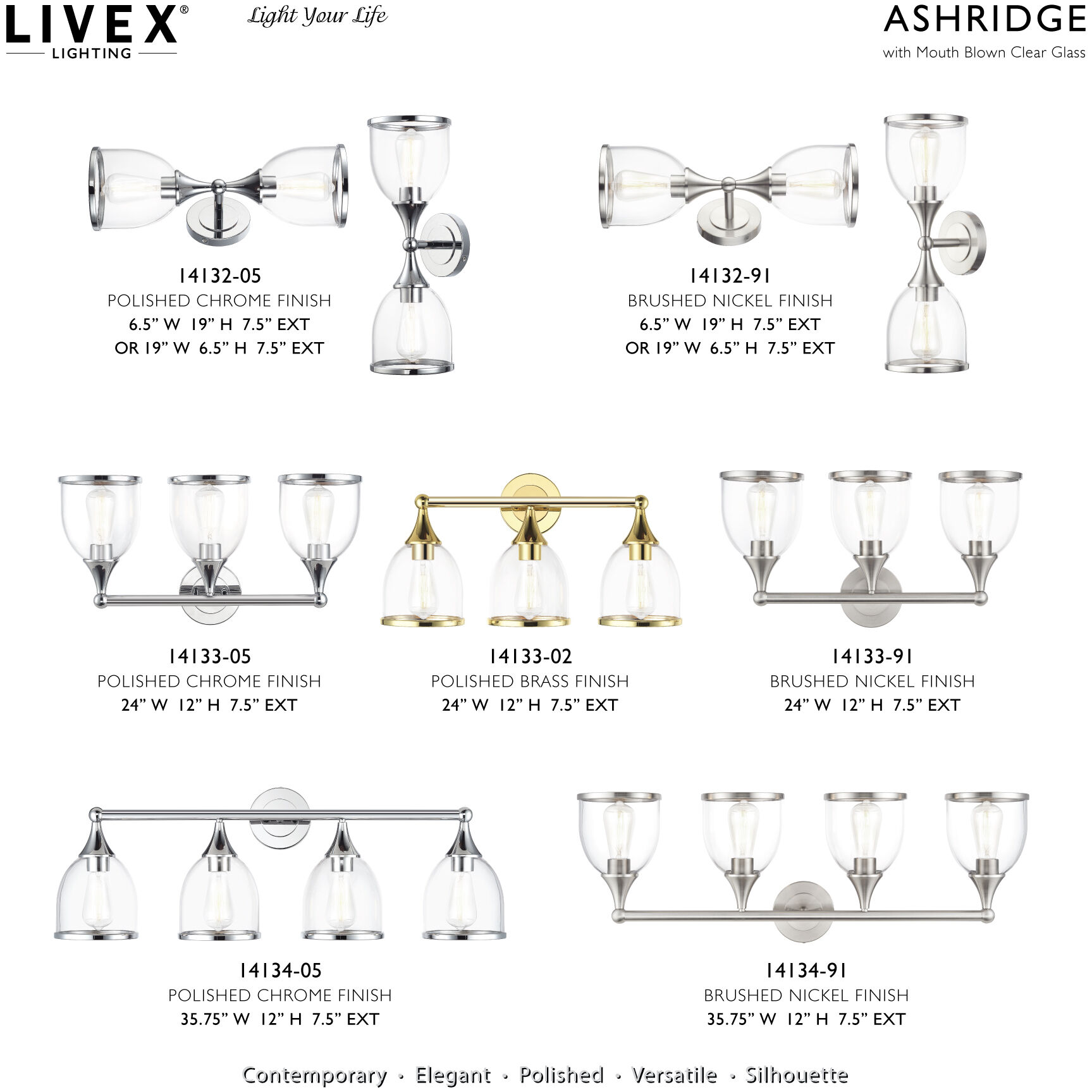 Ashridge 2 Light 6.5 inch Brushed Nickel Vanity Wall Sconce Wall Light