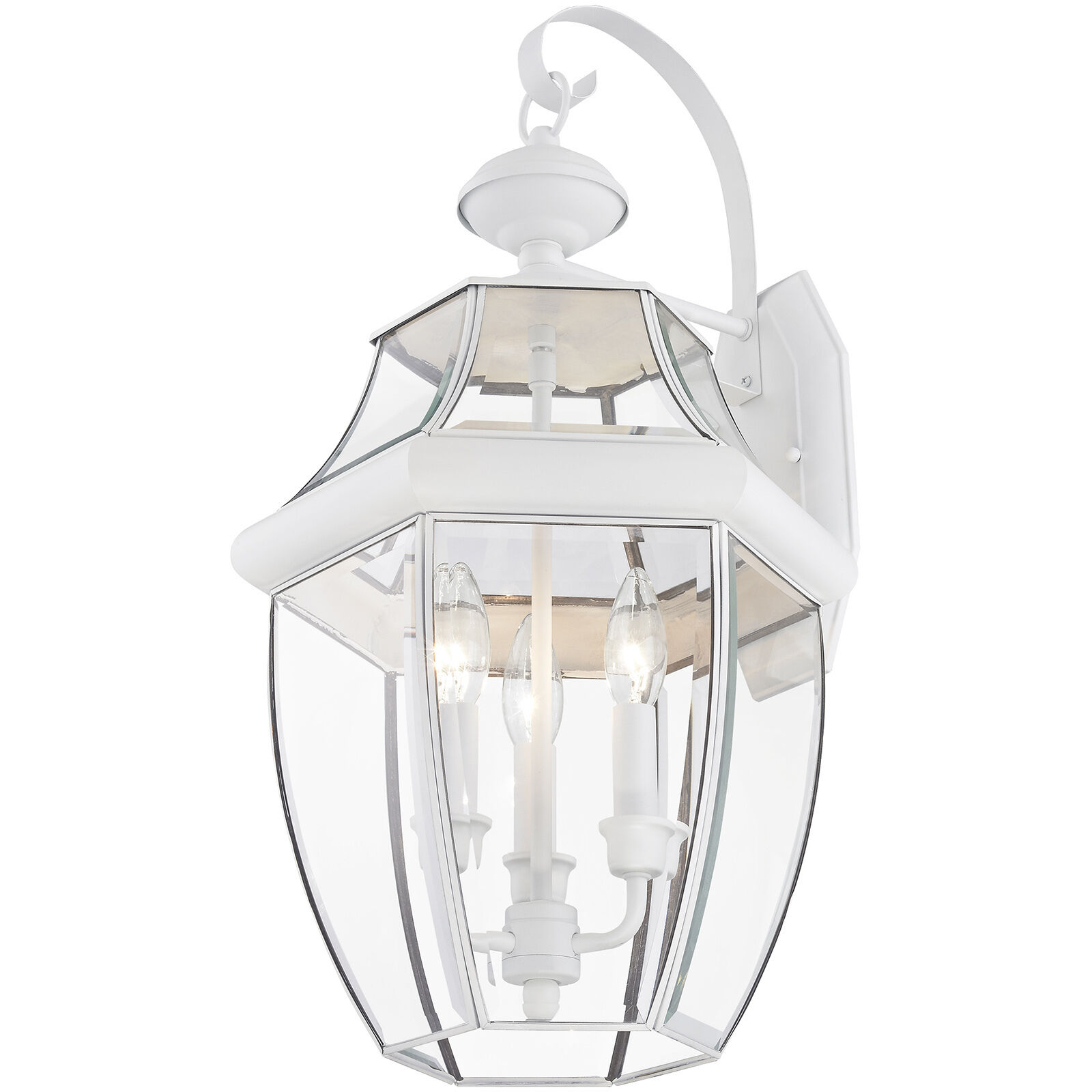 Monterey 3 Light 23 inch White Outdoor Wall Lantern