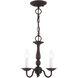 Williamsburgh 3 Light 11 inch Bronze Convertible Mini Chandelier/Ceiling Mount Ceiling Light