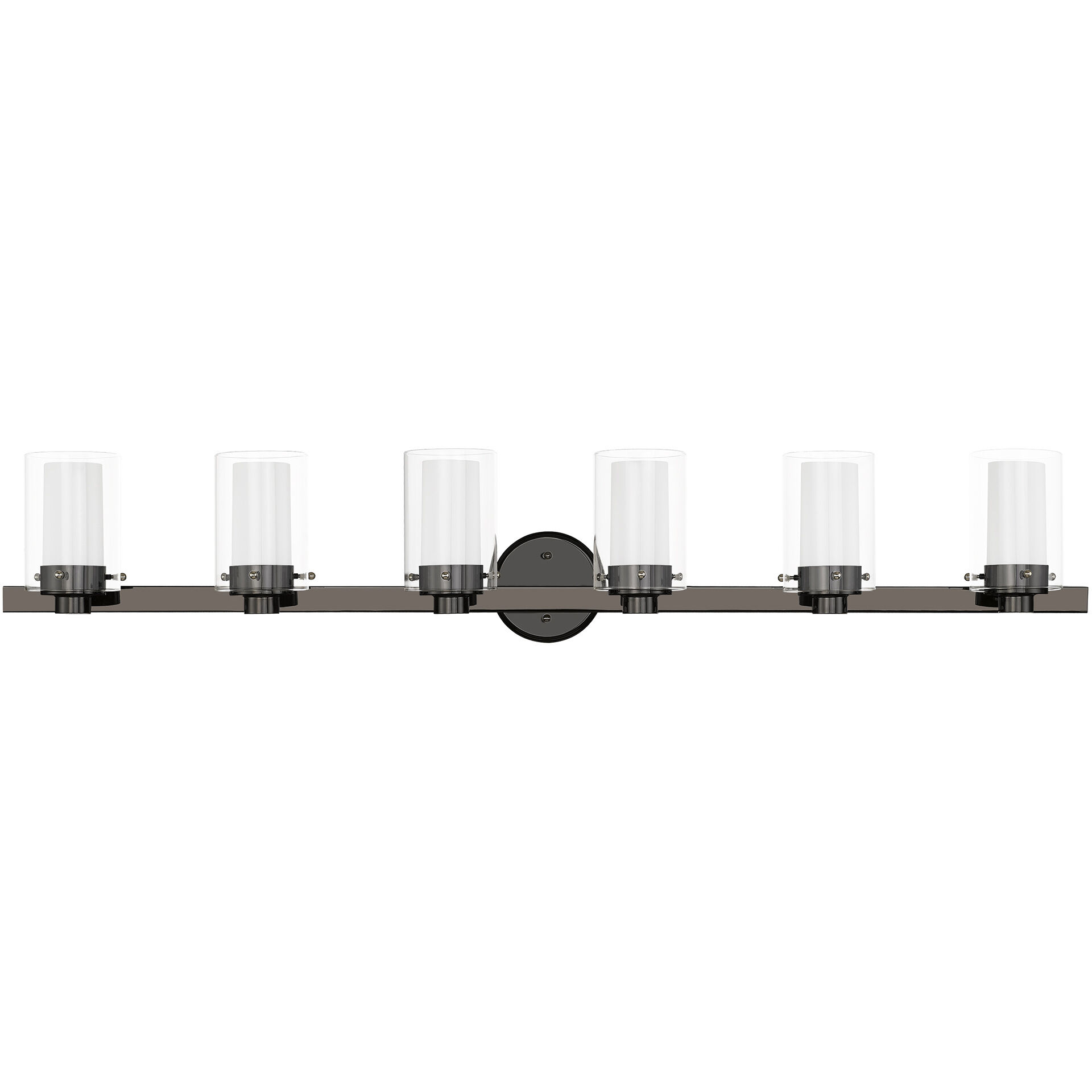 Manhattan 6 Light 48 inch Polished Black Chrome Vanity Sconce Wall Light