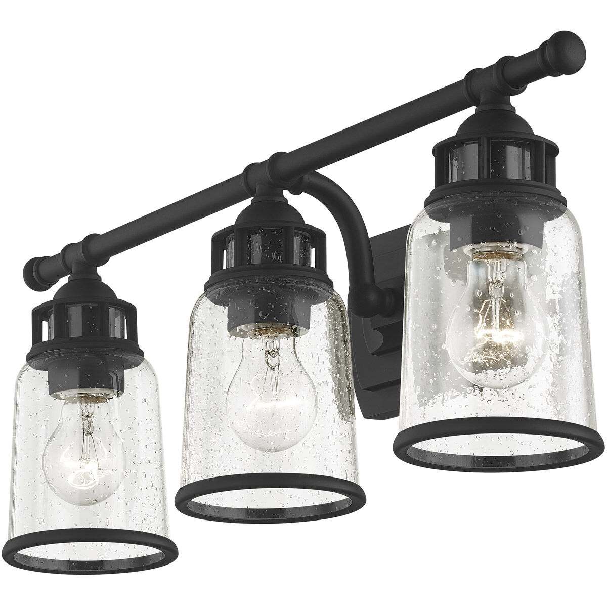 Lawrenceville 3 Light 24 inch Black Vanity Sconce Wall Light