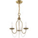 Alessia 3 Light 13 inch Antique Brass Mini Chandelier Ceiling Light