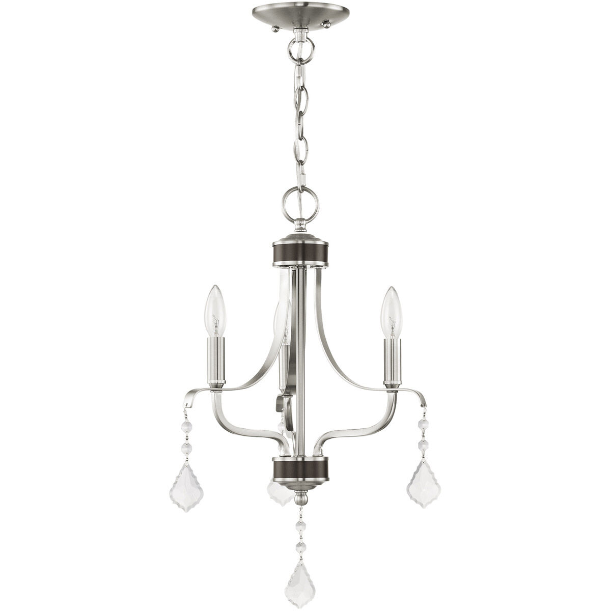 Laurel 3 Light 13 inch Brushed Nickel Mini Chandelier Ceiling Light