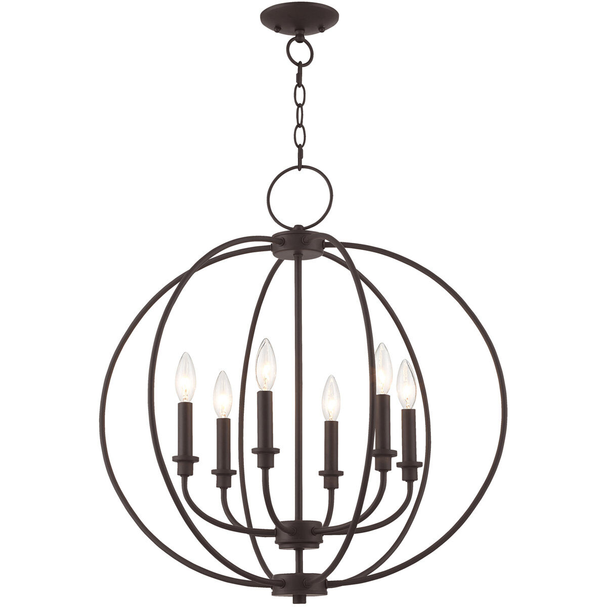Milania 6 Light 25 inch Bronze Chandelier Ceiling Light