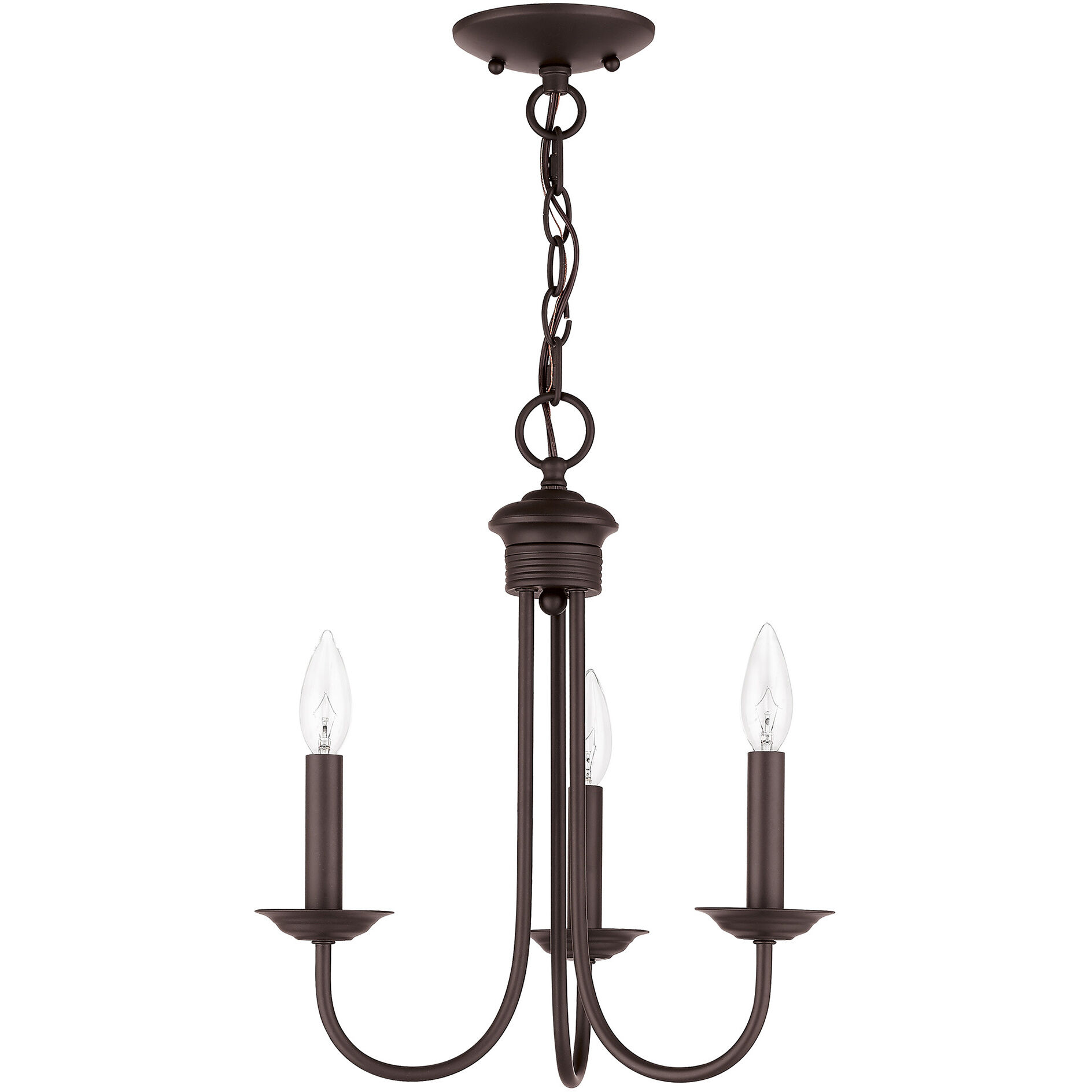 Estate 3 Light 14 inch Bronze Mini Chandelier Ceiling Light