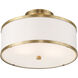 Park Ridge 2 Light 13 inch Antique Brass Semi-Flush Mount Ceiling Light