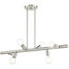Bannister 6 Light 37 inch Brushed Nickel Linear Chandelier Ceiling Light