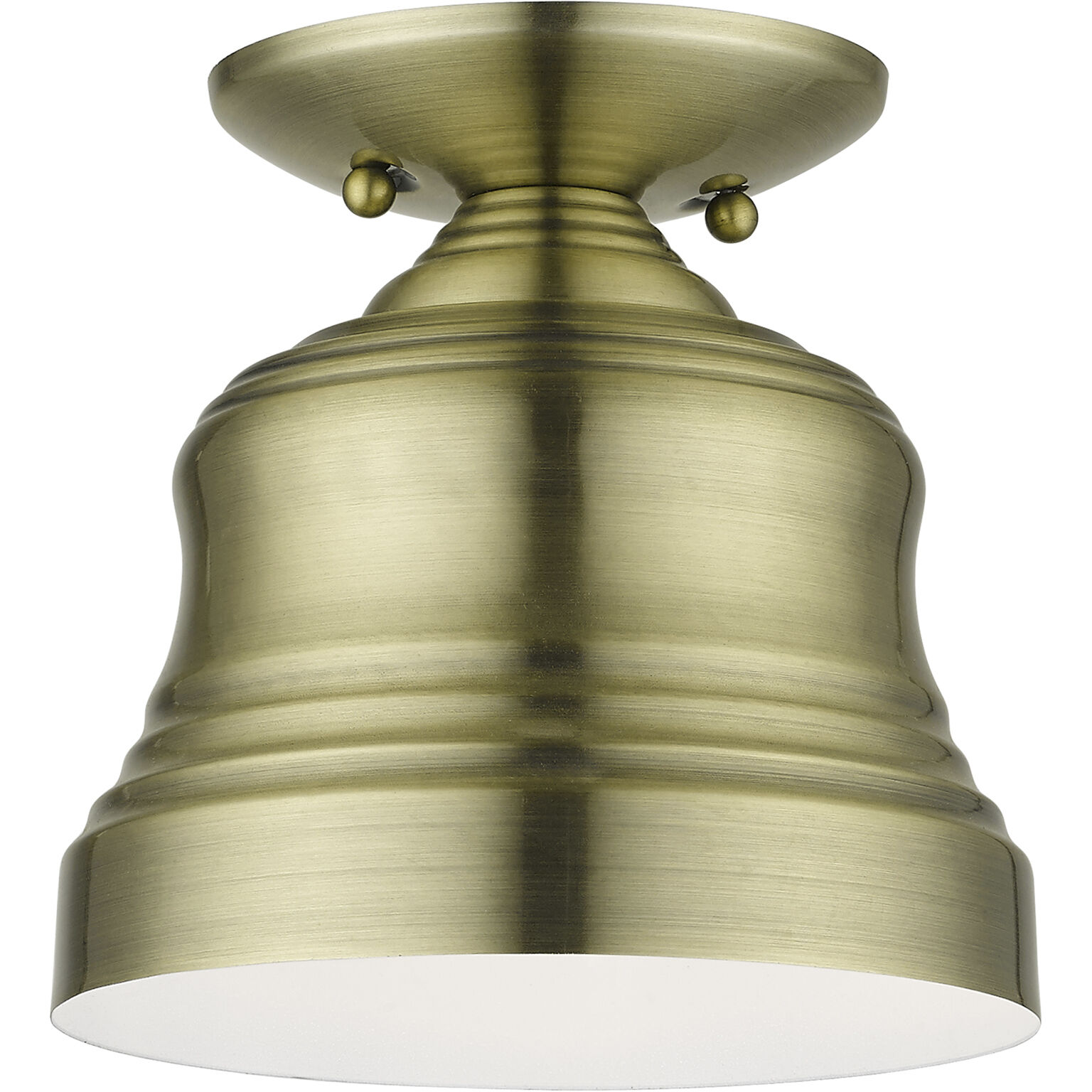 Endicott 1 Light 7 inch Antique Brass Bell Semi-Flush Ceiling Light, Petite