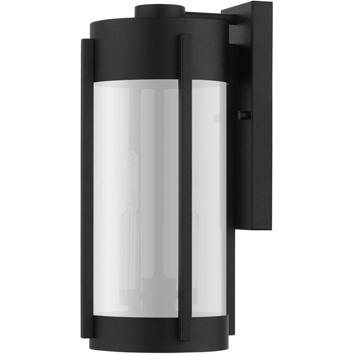 Sheridan 2 Light 16 inch Black with Brushed Nickel Candles Outdoor Wall Lantern