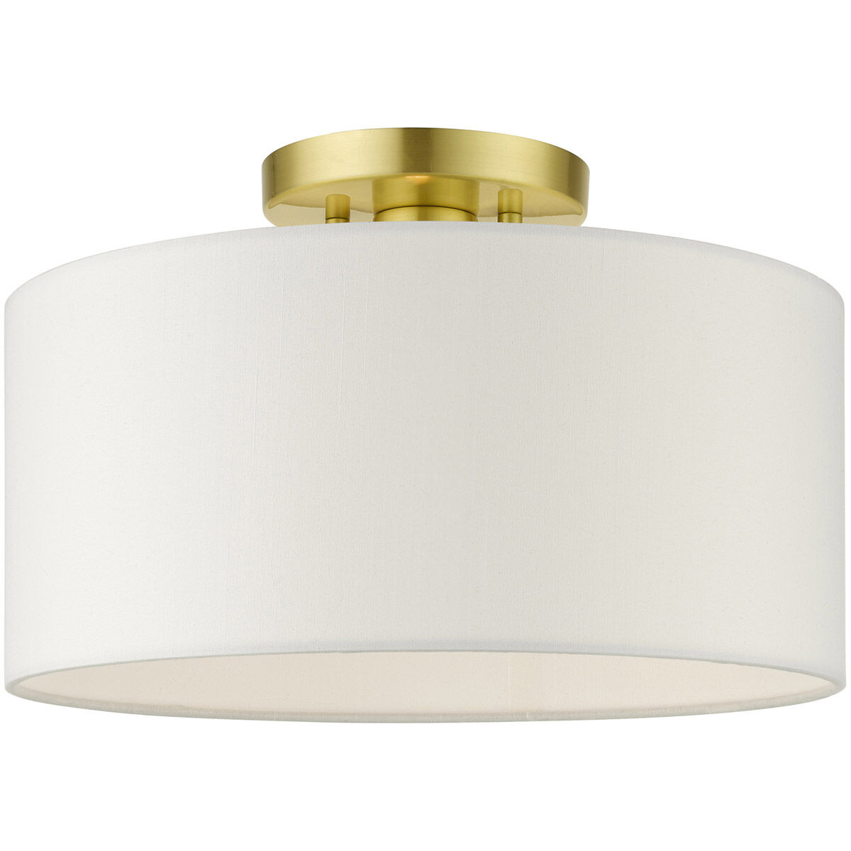 Meridian 1 Light 13 inch Satin Brass Semi Flush Ceiling Light