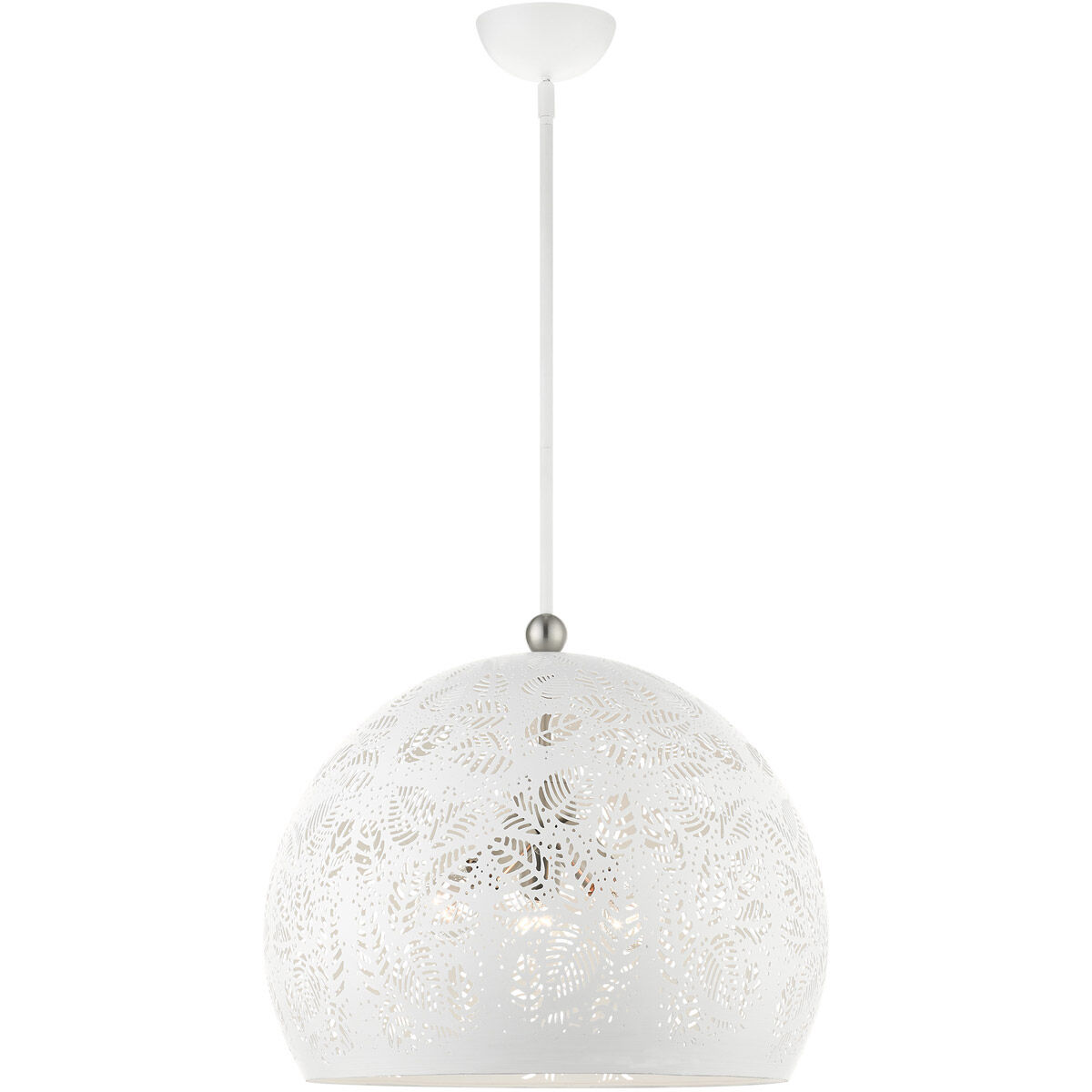 Chantily 3 Light 19.75 inch White with Brushed Nickel Accents Pendant Ceiling Light