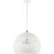 Chantily 3 Light 20 inch White with Brushed Nickel Accents Pendant Ceiling Light