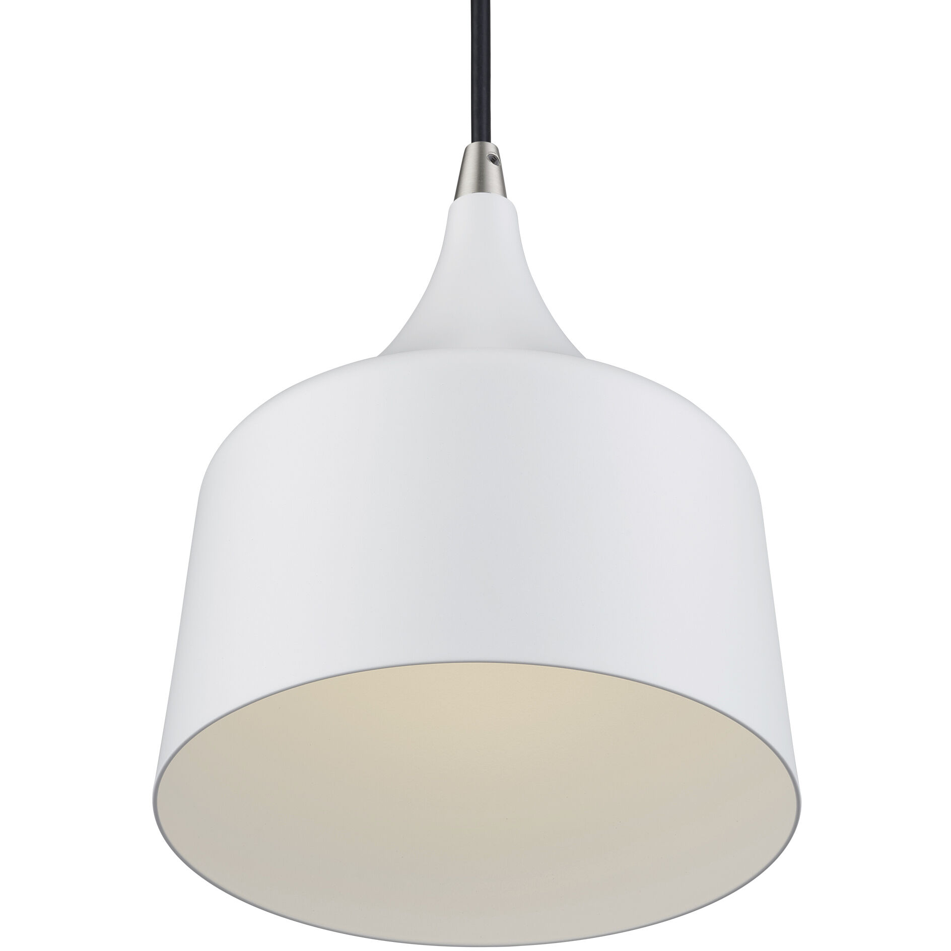 Bolita 8 inch White with Brushed Nickel Accents Pendant Ceiling Light