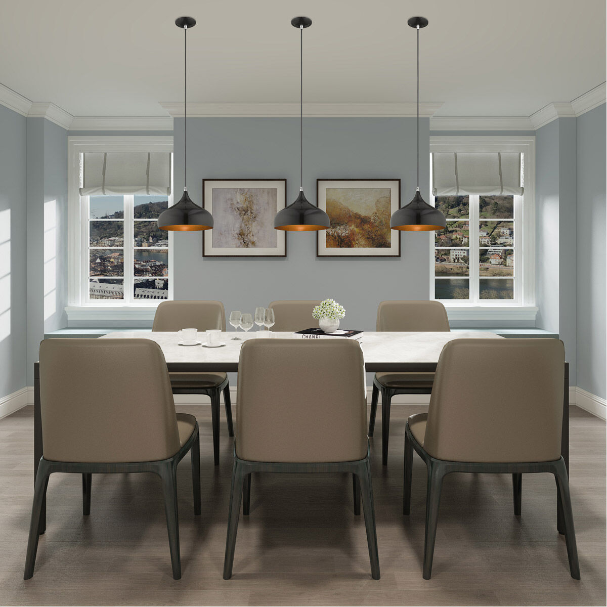 Allison 1 Light 12 inch Shiny Black Mini Pendant Ceiling Light