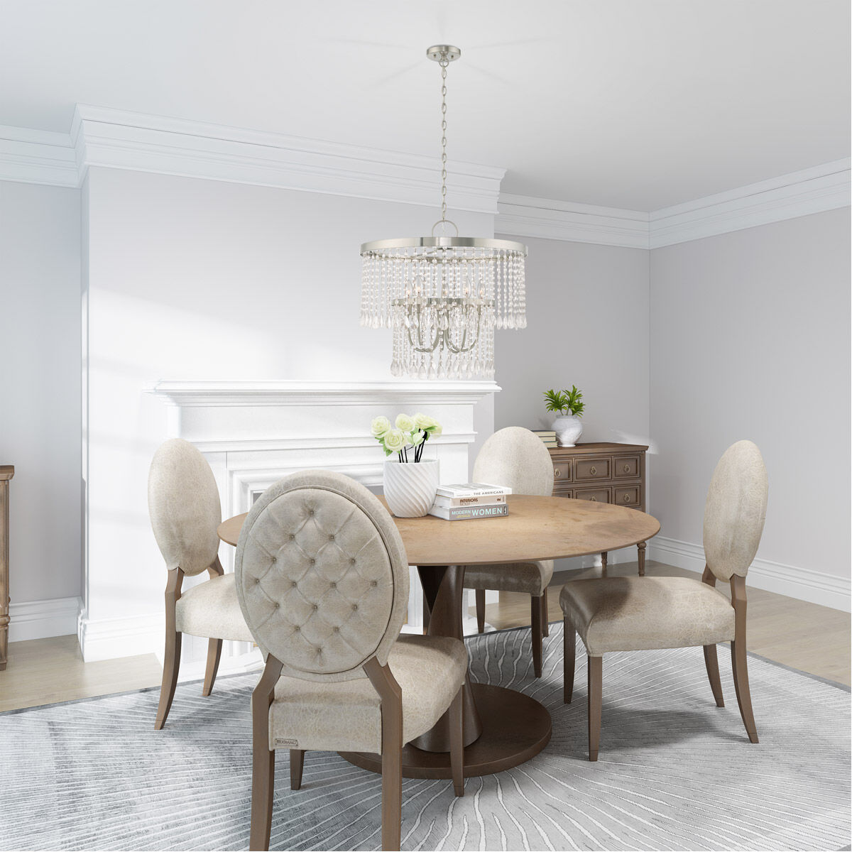 Elizabeth 5 Light 24 inch Brushed Nickel Pendant Chandelier Ceiling Light