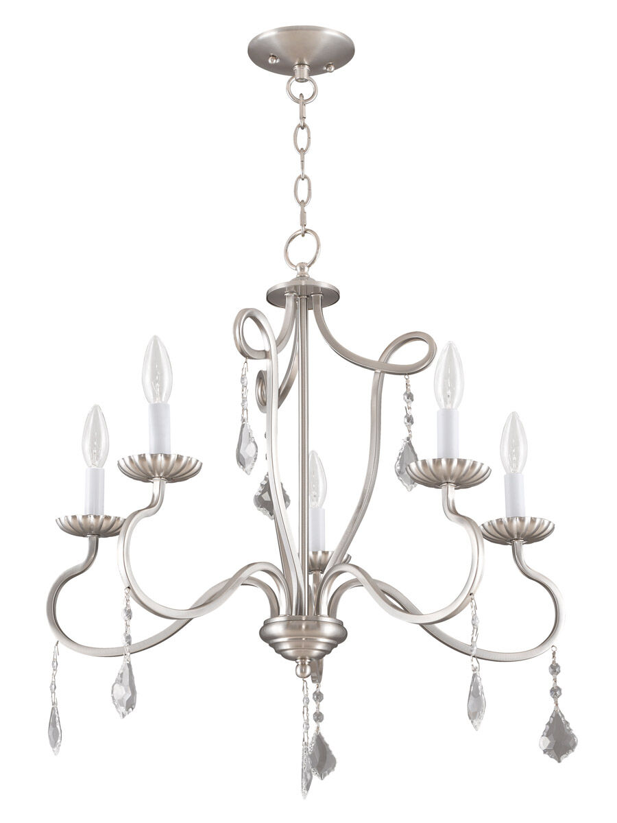 Callisto 5 Light 24 inch Brushed Nickel Chandelier Ceiling Light