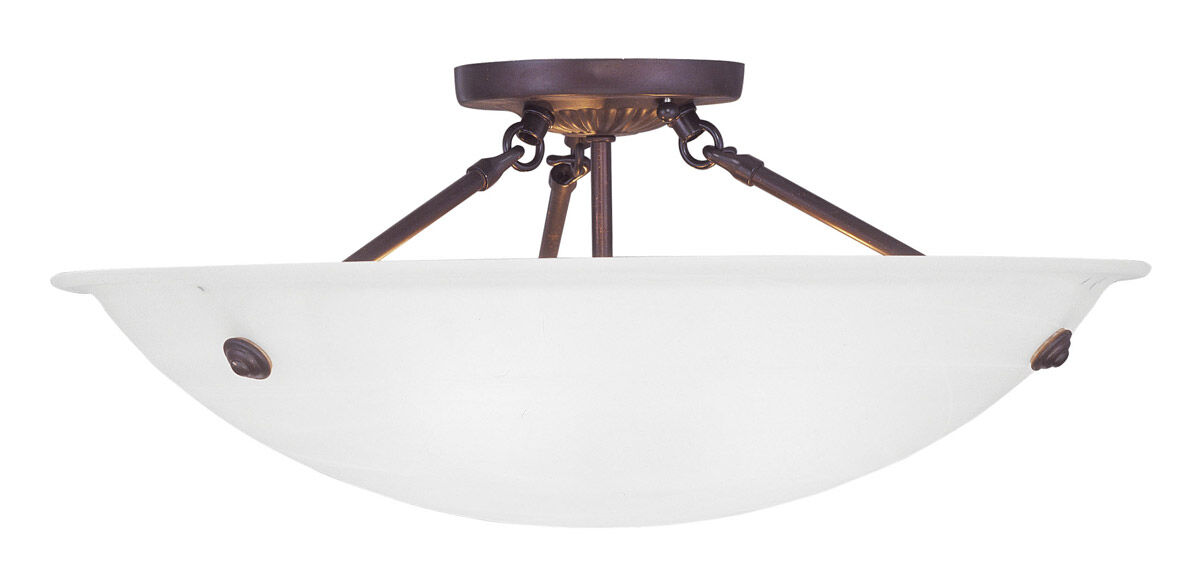 Oasis 3 Light 20 inch Bronze Semi-Flush Mount Ceiling Light