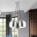 Piedmont 3 Light 22 inch Brushed Aluminum with Polished Chrome Accents Globe Pendant Ceiling Light