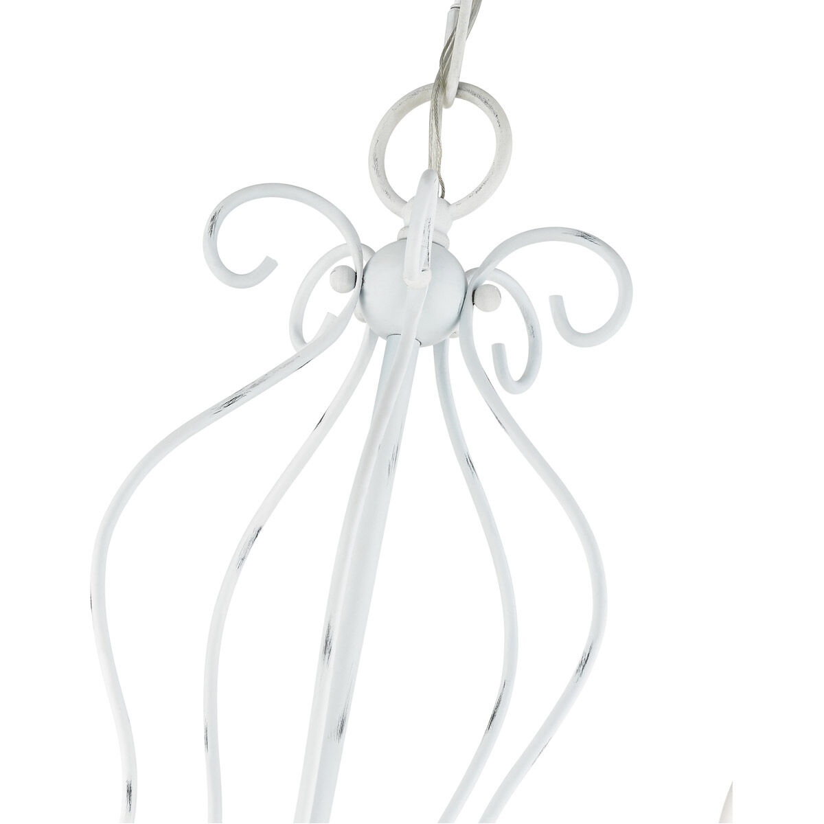 Katarina 5 Light 23 inch Antique White with Antique Brass Accents Chandelier Ceiling Light