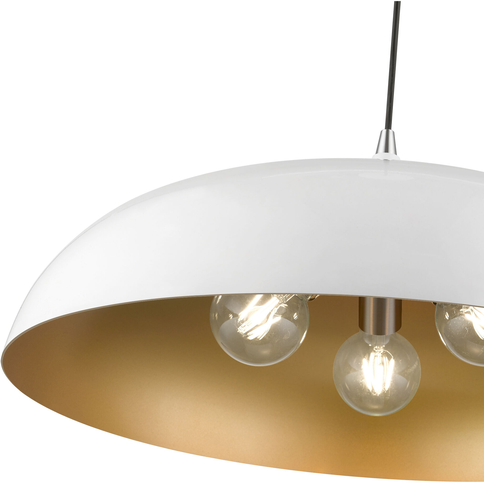 Amador 3 Light 24 inch Shiny White with Polished Chrome Accents Pendant Ceiling Light, Large