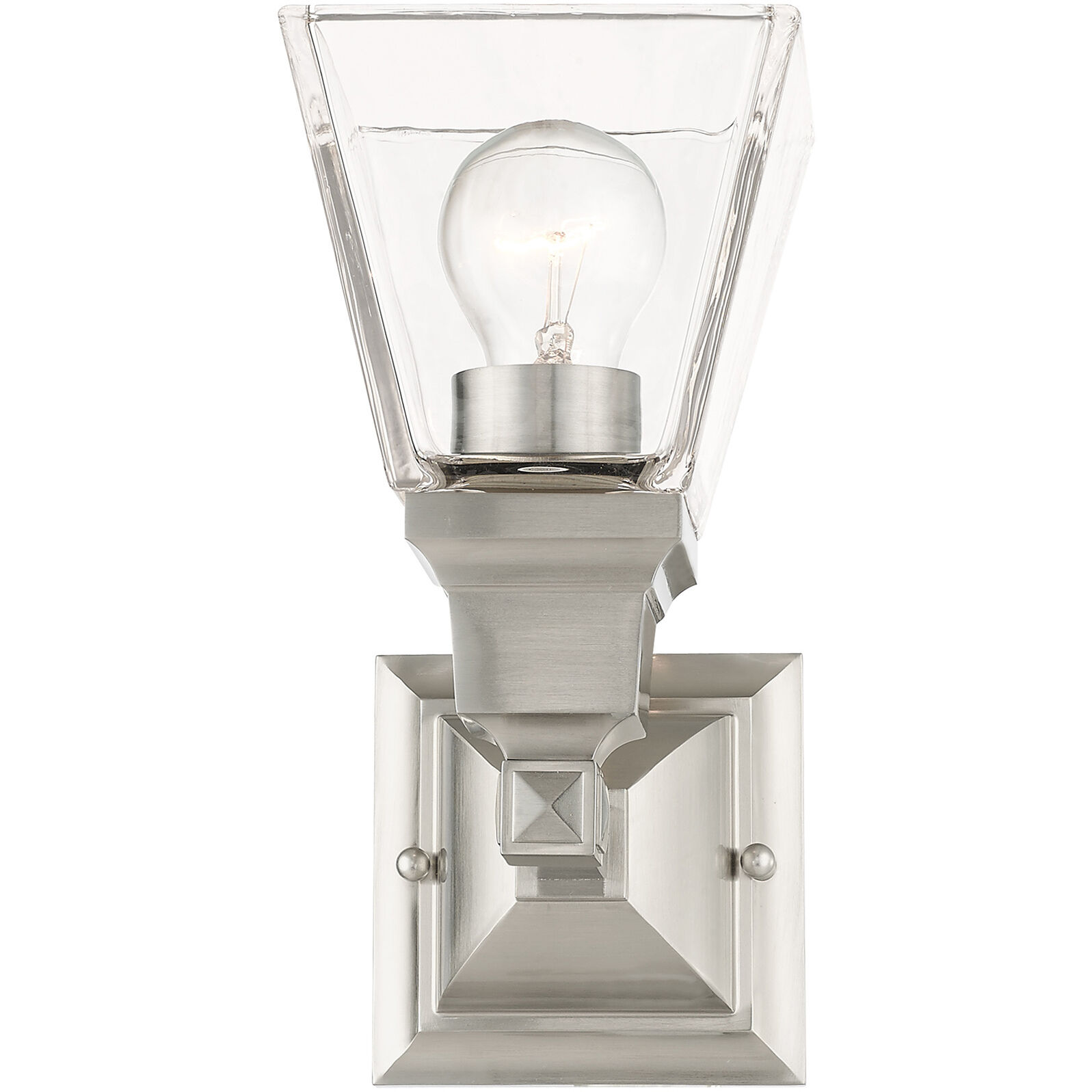 Mission 1 Light 5 inch Brushed Nickel Sconce Wall Light