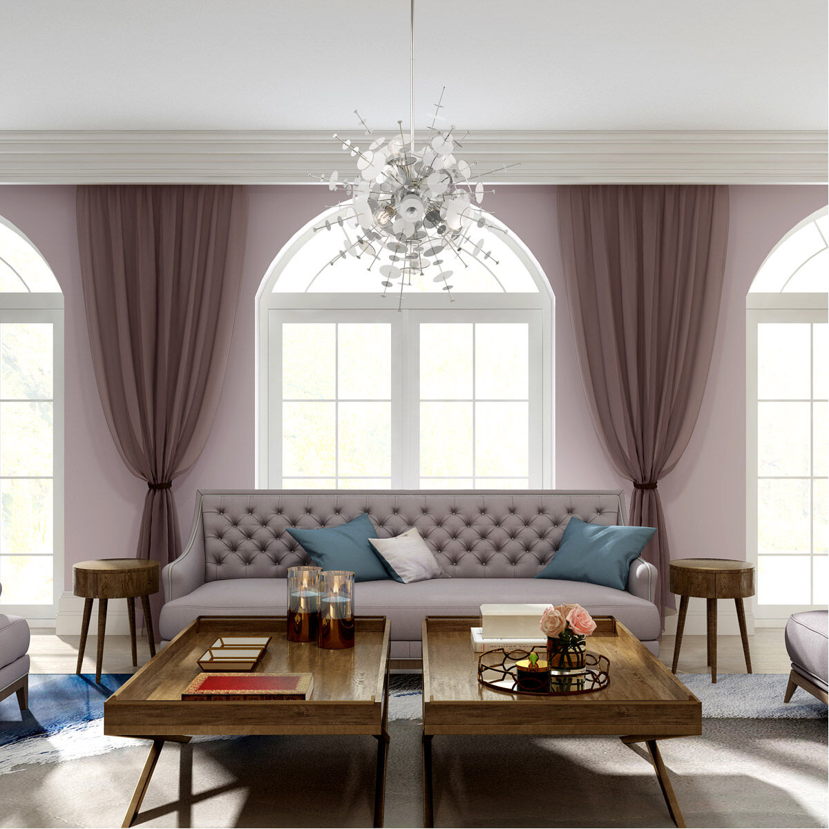 Circulo 6 Light 30 inch Polished Chrome Pendant Chandelier Ceiling Light