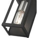 Gaffney 1 Light 8 inch Black with Brushed Nickel Finish Accents Outdoor Wall Lantern in Black with Brushed Nickel Accents, Small