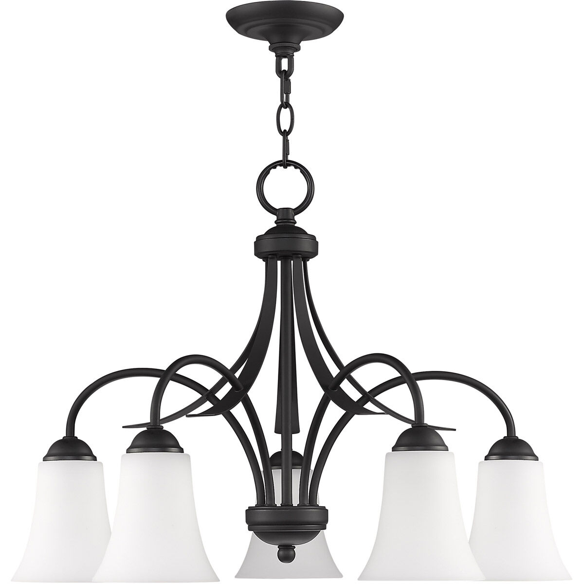 Ridgedale 5 Light 26 inch Black Chandelier Ceiling Light