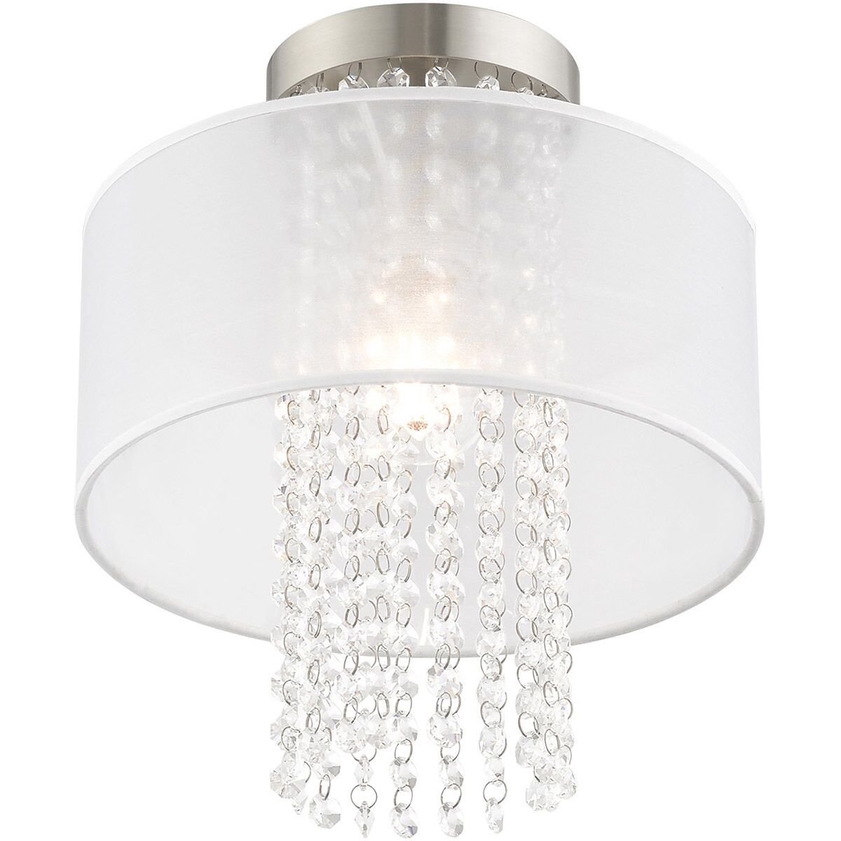 Bella Vista 1 Light 11 inch Brushed Nickel Semi-Flush Mount Ceiling Light