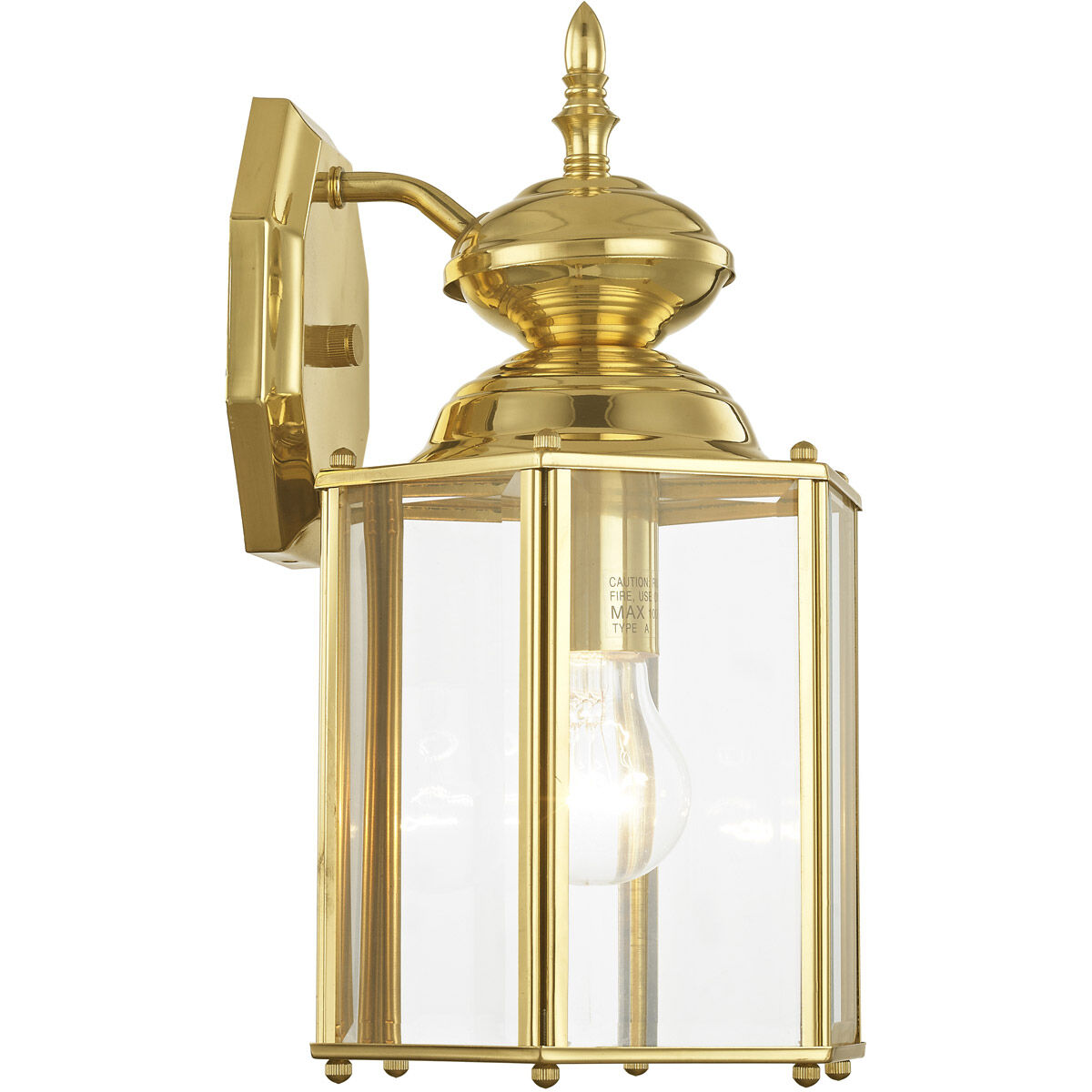 Outdoor Basics 1 Light 13 inch Polished Brass Outdoor Wall Lantern